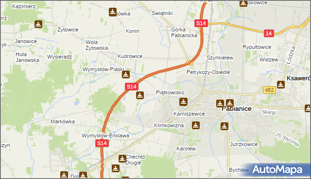 mapa Piątkowisko, Piątkowisko na mapie Targeo
