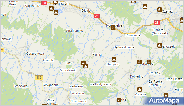 mapa Pielnia, Pielnia na mapie Targeo
