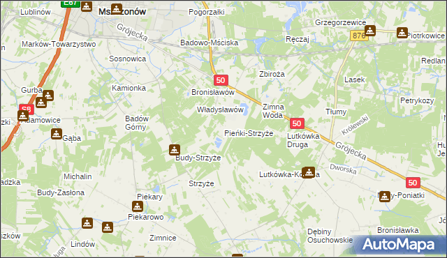 mapa Pieńki-Strzyże, Pieńki-Strzyże na mapie Targeo