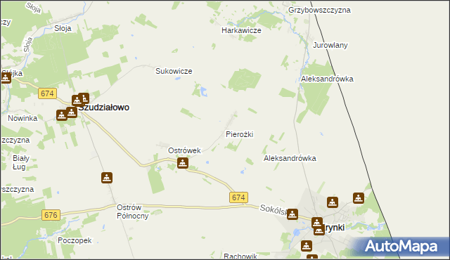 mapa Pierożki, Pierożki na mapie Targeo