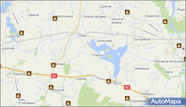 mapa Piersko, Piersko na mapie Targeo
