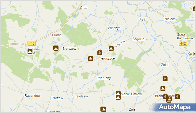 mapa Pieruszyce, Pieruszyce na mapie Targeo