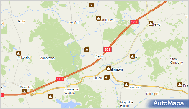 mapa Piętki, Piętki na mapie Targeo