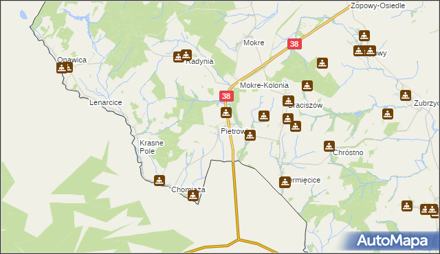 mapa Pietrowice, Pietrowice na mapie Targeo