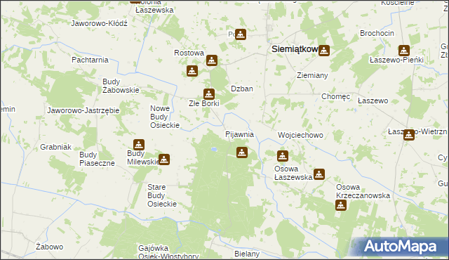 mapa Pijawnia, Pijawnia na mapie Targeo