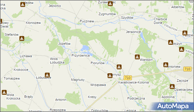 mapa Piorunówek, Piorunówek na mapie Targeo