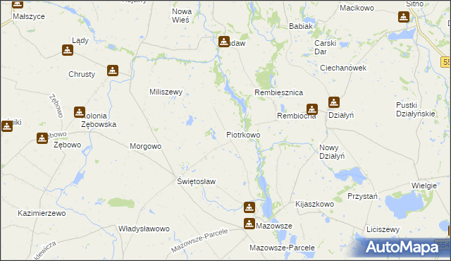 mapa Piotrkowo gmina Ciechocin, Piotrkowo gmina Ciechocin na mapie Targeo