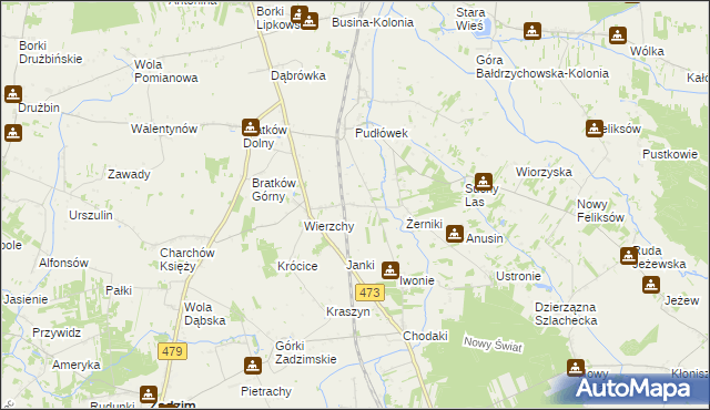 mapa Piotrów gmina Zadzim, Piotrów gmina Zadzim na mapie Targeo