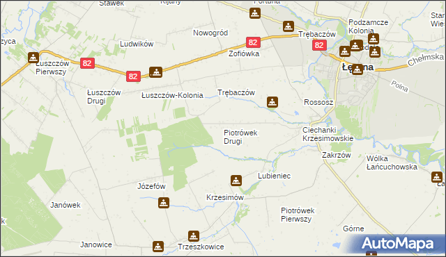 mapa Piotrówek Drugi, Piotrówek Drugi na mapie Targeo