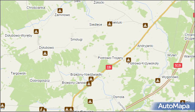 mapa Piotrowo-Trojany, Piotrowo-Trojany na mapie Targeo