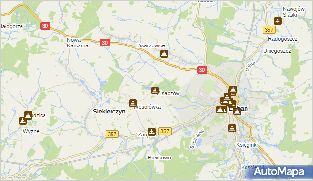 mapa Pisaczów, Pisaczów na mapie Targeo