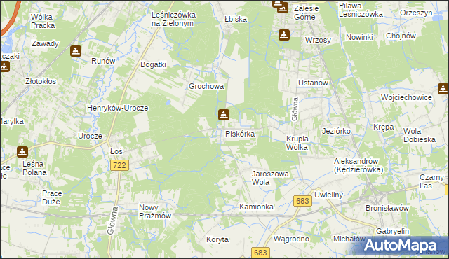mapa Piskórka, Piskórka na mapie Targeo