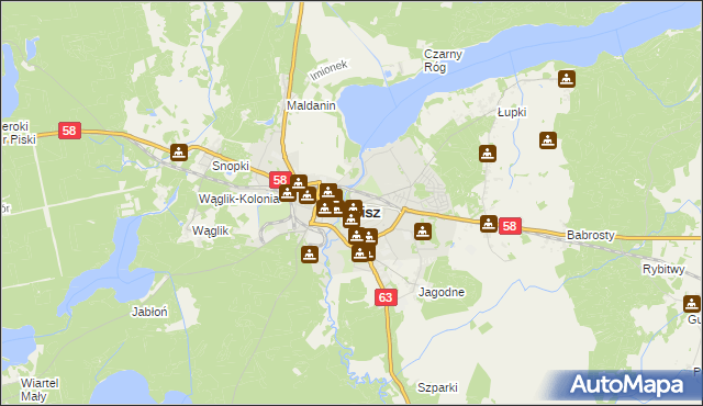 mapa Pisz, Pisz na mapie Targeo