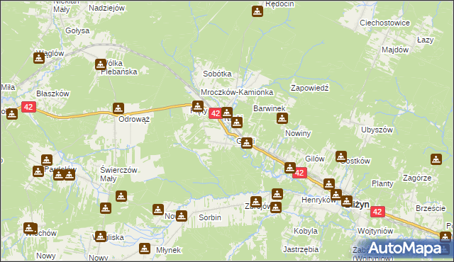 mapa Płaczków, Płaczków na mapie Targeo