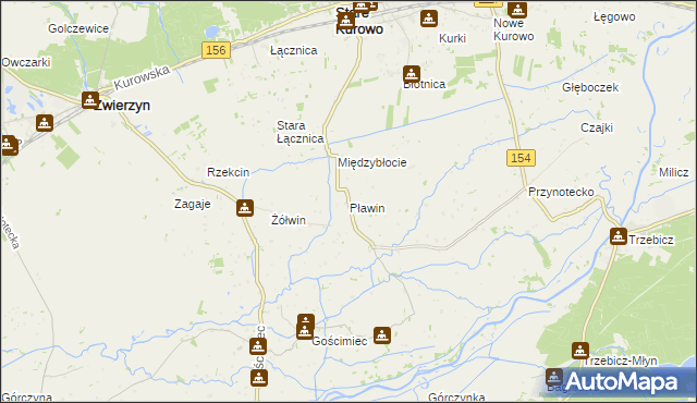 mapa Pławin gmina Stare Kurowo, Pławin gmina Stare Kurowo na mapie Targeo