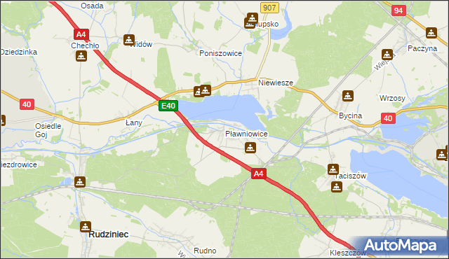 mapa Pławniowice, Pławniowice na mapie Targeo