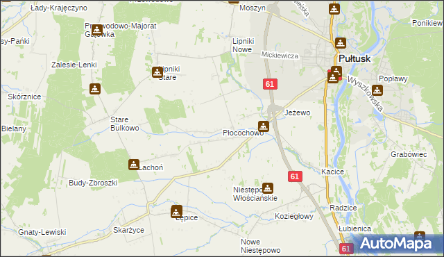 mapa Płocochowo, Płocochowo na mapie Targeo