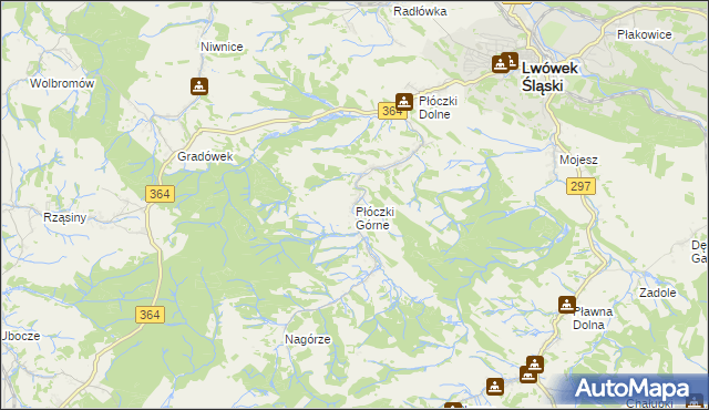 mapa Płóczki Górne, Płóczki Górne na mapie Targeo