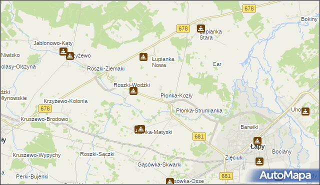 mapa Płonka-Kozły, Płonka-Kozły na mapie Targeo