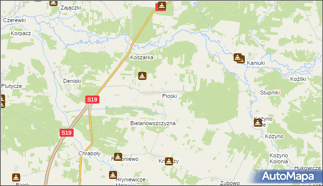 mapa Ploski, Ploski na mapie Targeo