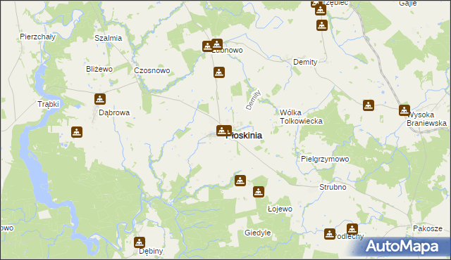 mapa Płoskinia, Płoskinia na mapie Targeo
