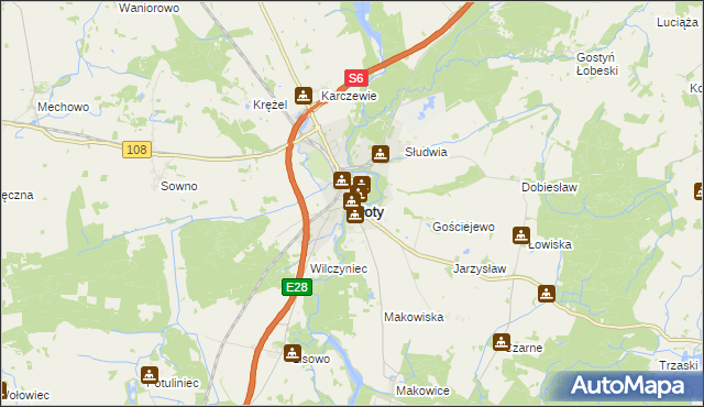 mapa Płoty powiat gryficki, Płoty powiat gryficki na mapie Targeo