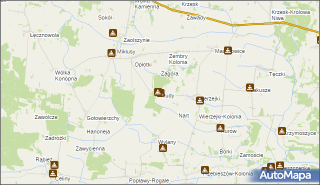 mapa Płudy gmina Trzebieszów, Płudy gmina Trzebieszów na mapie Targeo