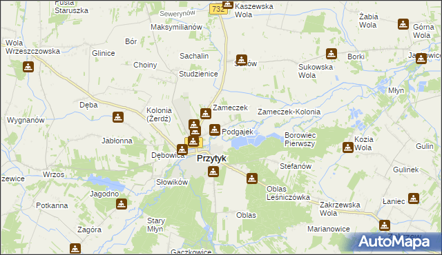 mapa Podgajek, Podgajek na mapie Targeo