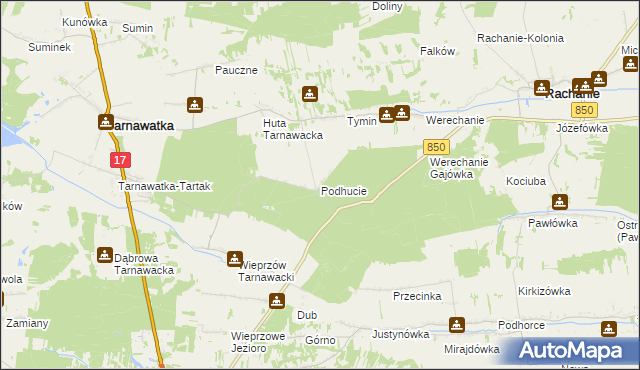 mapa Podhucie, Podhucie na mapie Targeo