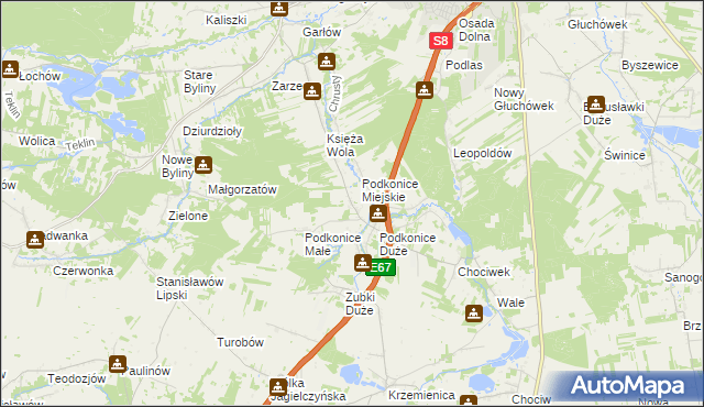 mapa Podkońska Wola, Podkońska Wola na mapie Targeo