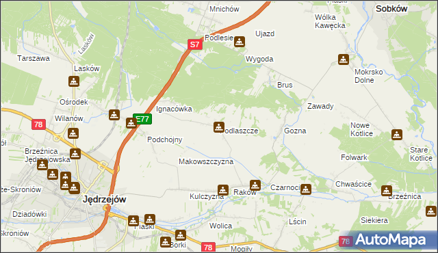 mapa Podlaszcze, Podlaszcze na mapie Targeo
