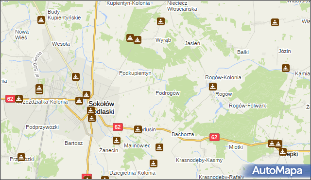 mapa Podrogów, Podrogów na mapie Targeo