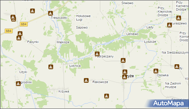 mapa Podrzeczany, Podrzeczany na mapie Targeo