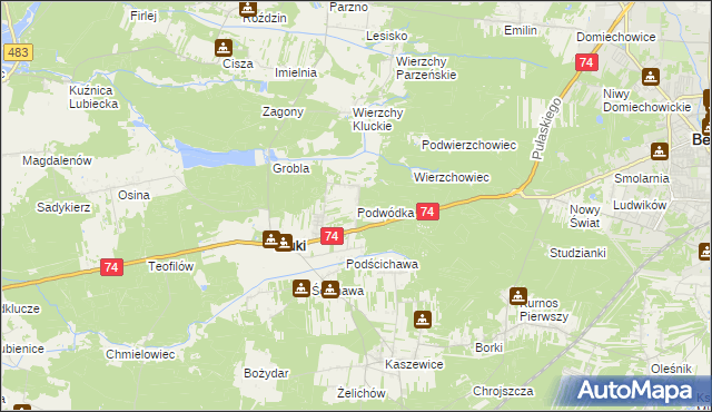 mapa Podwódka, Podwódka na mapie Targeo