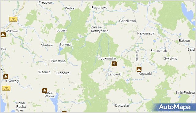 mapa Poganówko, Poganówko na mapie Targeo