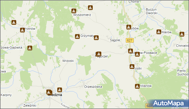 mapa Pogorzel gmina Sokołów Podlaski, Pogorzel gmina Sokołów Podlaski na mapie Targeo