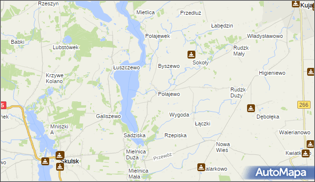 mapa Połajewo gmina Piotrków Kujawski, Połajewo gmina Piotrków Kujawski na mapie Targeo