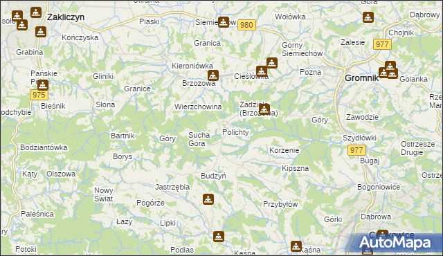 mapa Polichty, Polichty na mapie Targeo