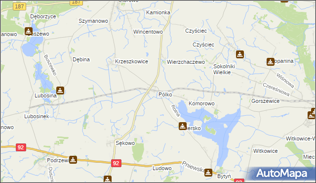 mapa Pólko gmina Kaźmierz, Pólko gmina Kaźmierz na mapie Targeo