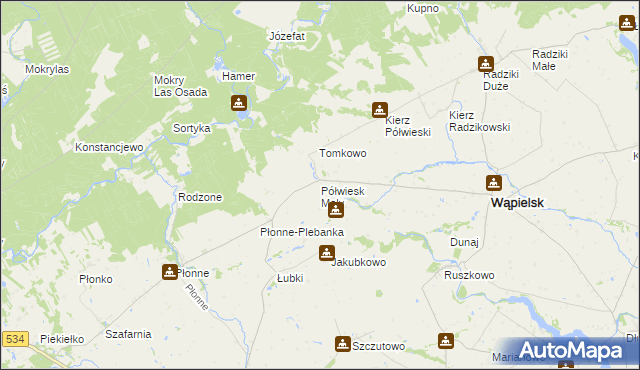 mapa Półwiesk Mały, Półwiesk Mały na mapie Targeo