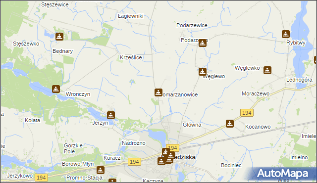 mapa Pomarzanowice, Pomarzanowice na mapie Targeo