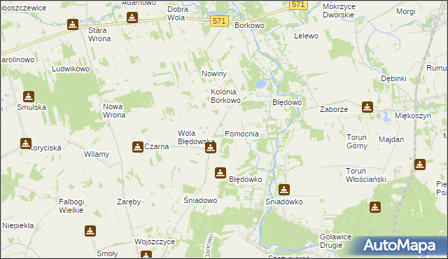 mapa Pomocnia gmina Pomiechówek, Pomocnia gmina Pomiechówek na mapie Targeo