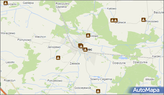 mapa Poniec, Poniec na mapie Targeo