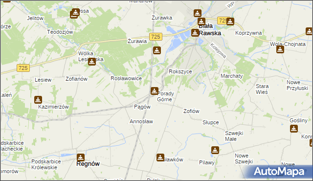mapa Porady Górne, Porady Górne na mapie Targeo