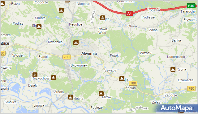 mapa Poręba Żegoty, Poręba Żegoty na mapie Targeo
