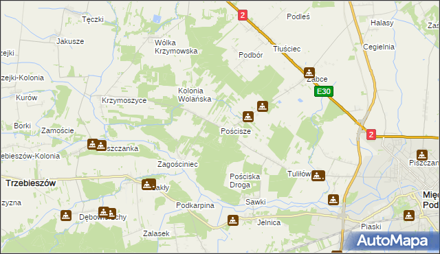 mapa Pościsze, Pościsze na mapie Targeo