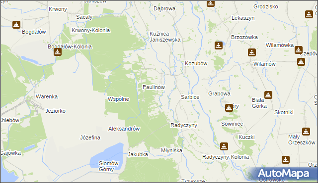 mapa Posoka gmina Przykona, Posoka gmina Przykona na mapie Targeo