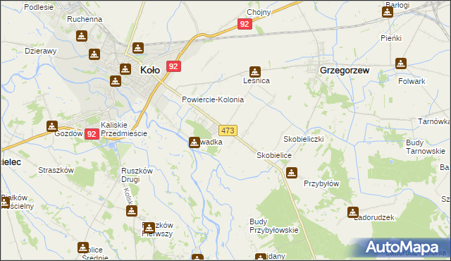 mapa Powiercie, Powiercie na mapie Targeo