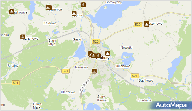 mapa Prabuty powiat kwidzyński, Prabuty powiat kwidzyński na mapie Targeo