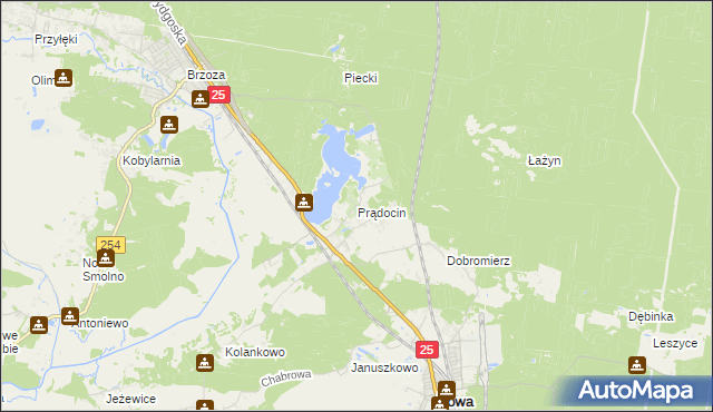mapa Prądocin gmina Nowa Wieś Wielka, Prądocin gmina Nowa Wieś Wielka na mapie Targeo